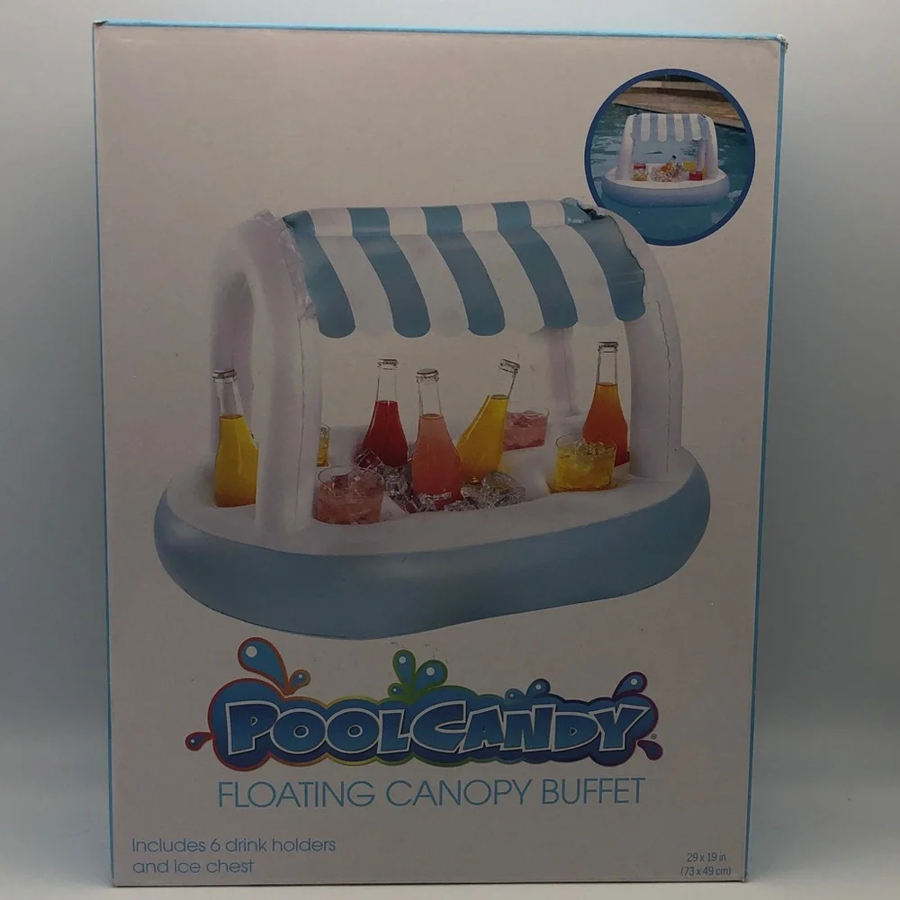 Floating Pool Buffet Bar Inflatable Canopy Drink Snack Holder‎ Party Float